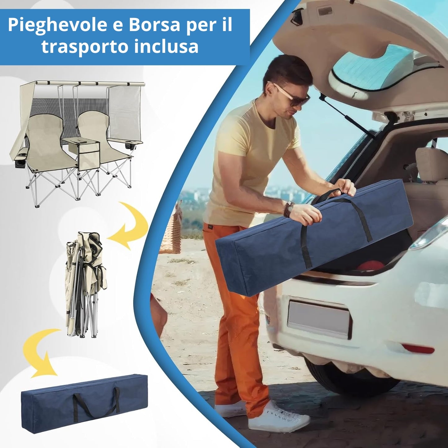 Sedie Pieghevoli con Parasole