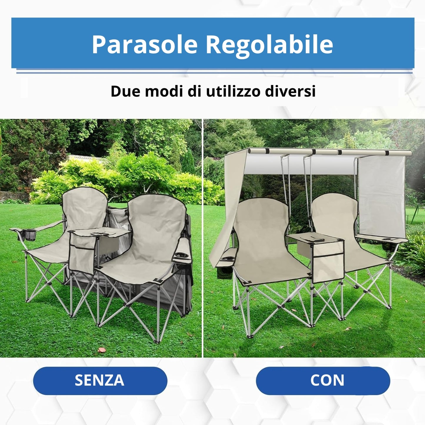 Sedie Pieghevoli con Parasole