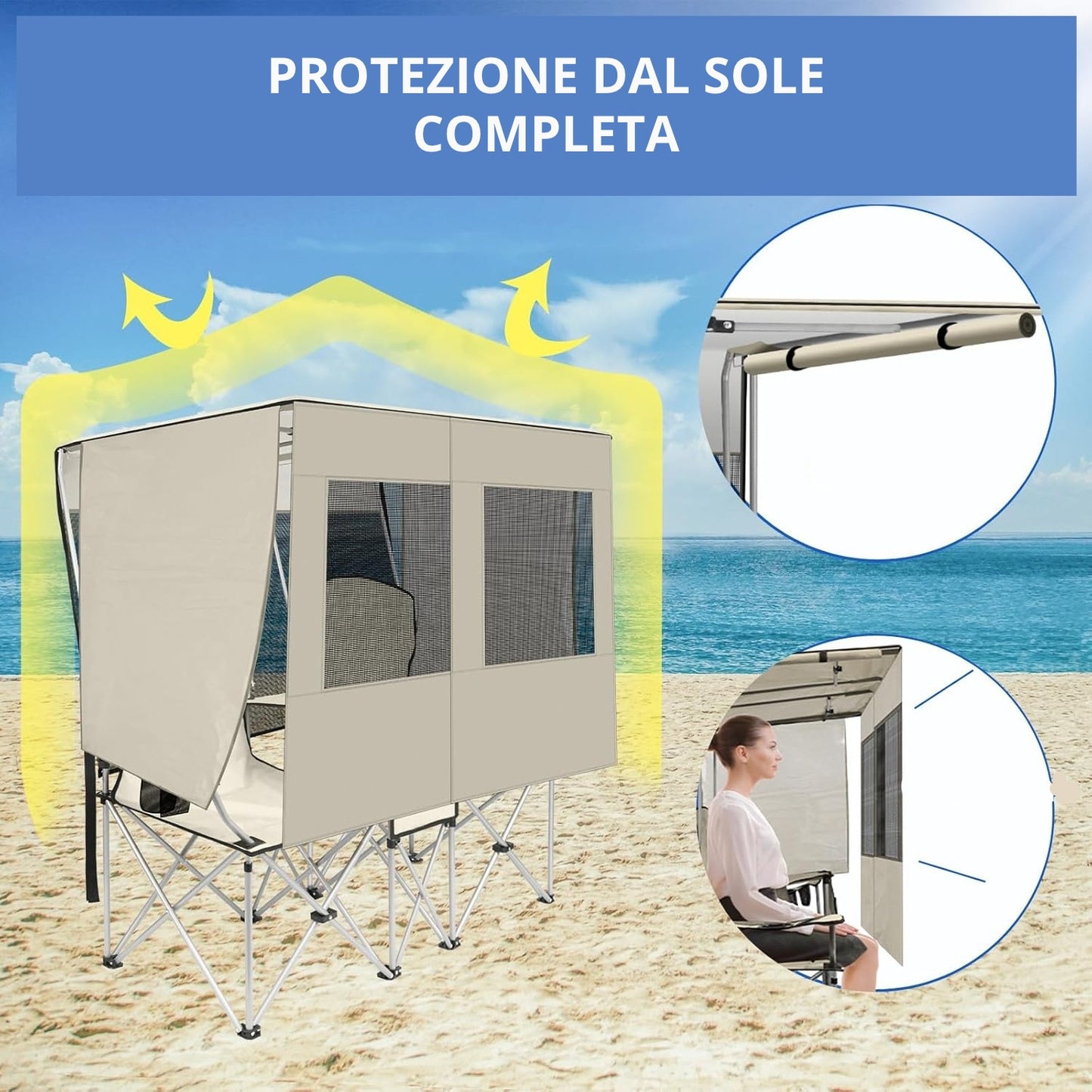 Sedie Pieghevoli con Parasole