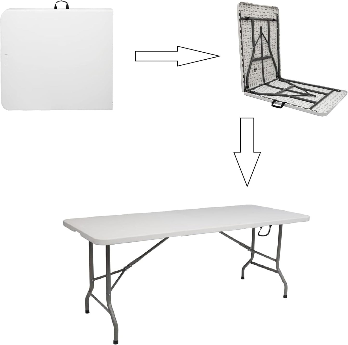 Tavolo Pieghevole Rettangolare 180x70x74cm