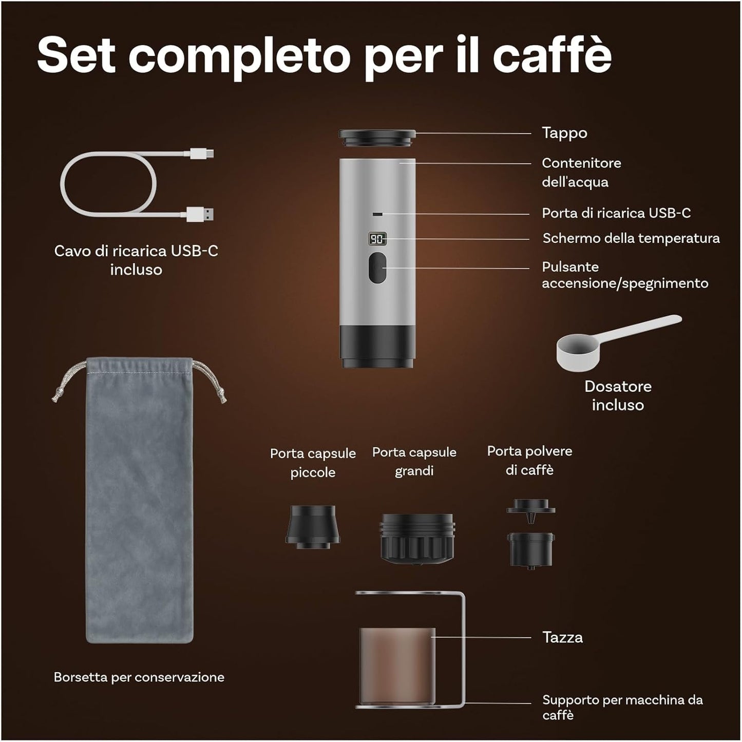 Macchinettà per Caffè Portatile