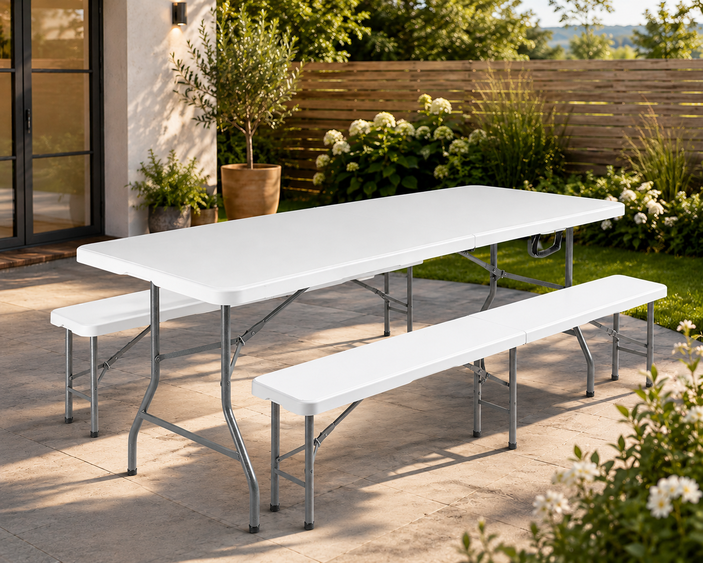 Tavolo Pieghevole Rettangolare 180x70x74cm